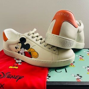Gucci X Disney Ace Mickey Mouse Ivory Sneakers Gucci Men's